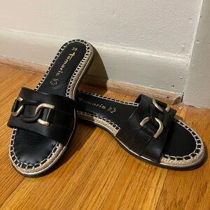 Black Leather Sandals